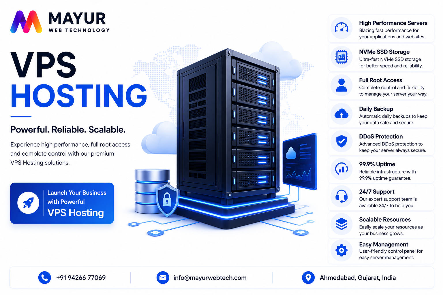 Premium Virtual Private Server VPS Infrastructure Control Panel Layout