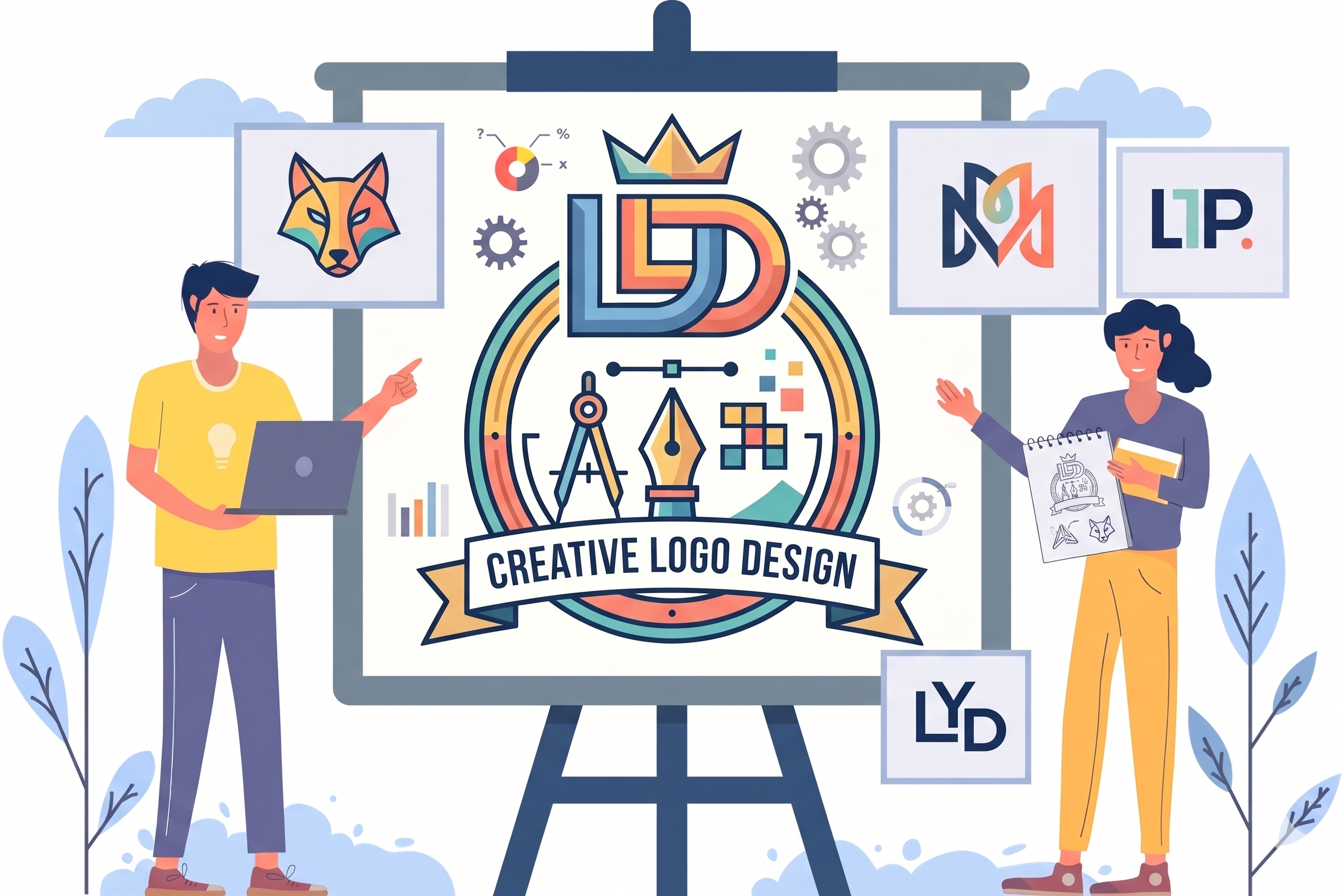 Premium Logo Design Vector Workspace