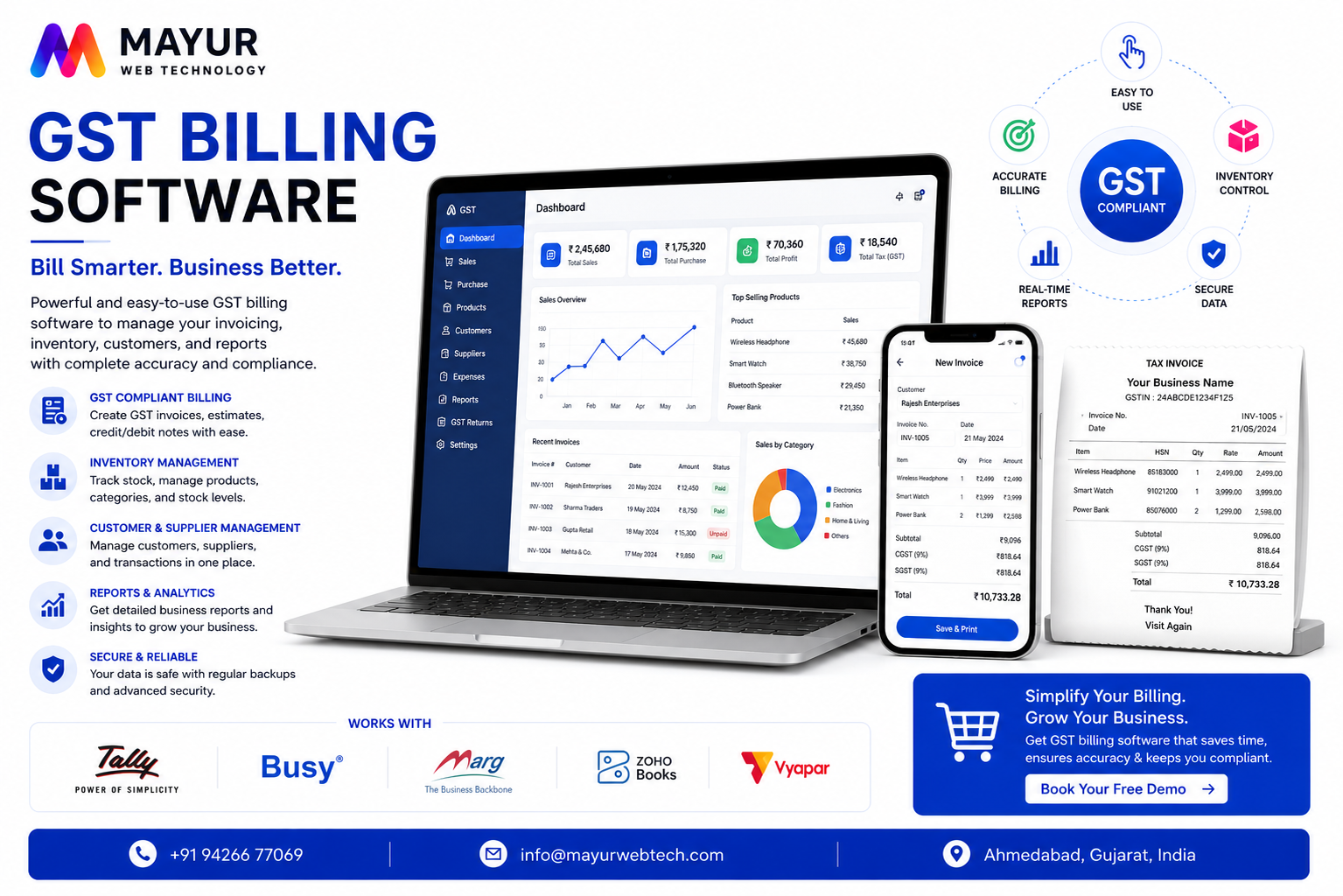 Premium GST Software Enterprise Dashboard